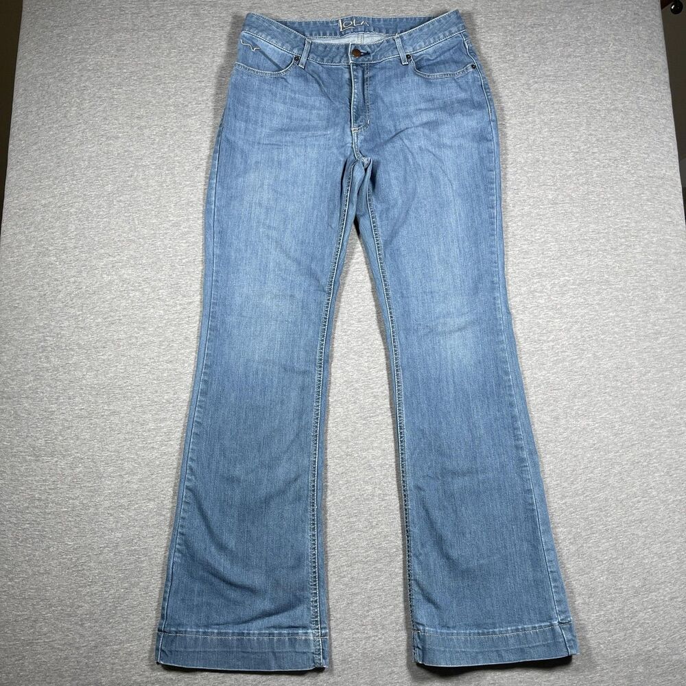 Kimes Ranch Lola Jeans Womens 14x34 Blue Flared Mid Rise Cotton Blend USA